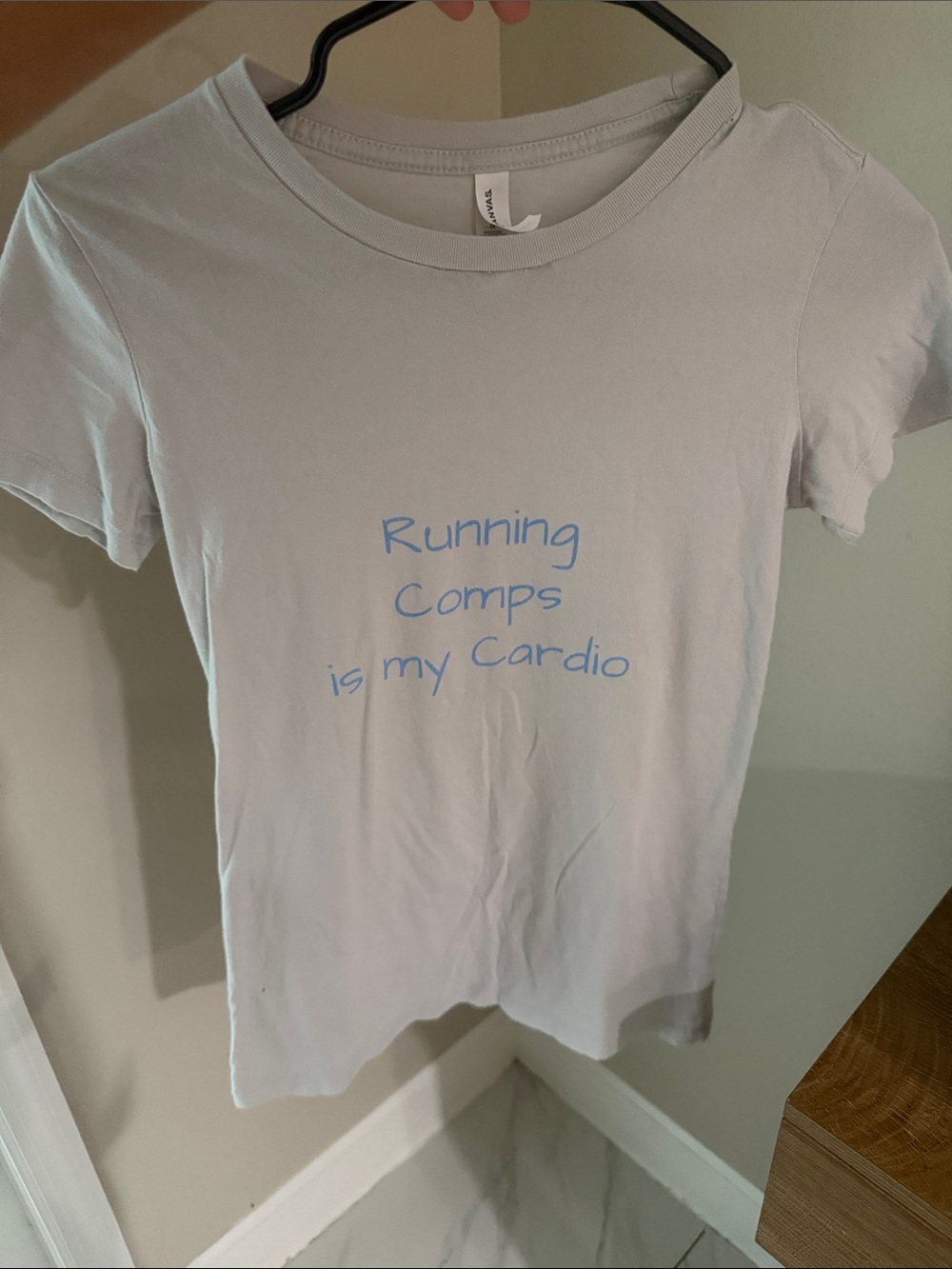 Running Comps Is My Cardio Short-Sleeve Tee - Light Gray